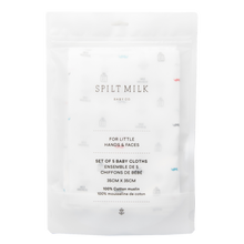 Load image into Gallery viewer, 100% cotton baby cloths, 5 pack: Milk Mustache